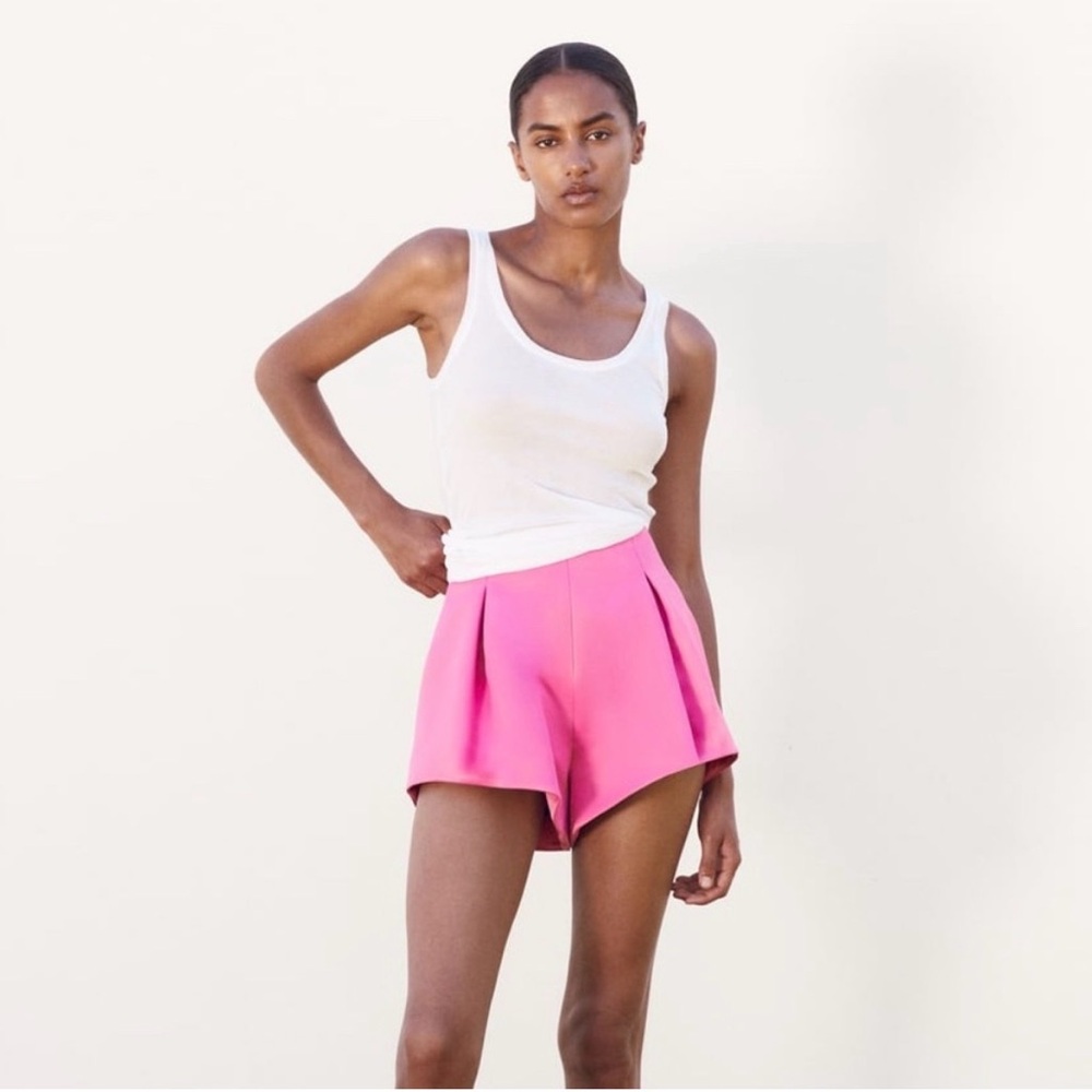 Zara satin ballon shorts, pleated, high waisted